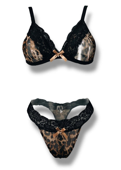 Wild Love Leopard Print Lingerie Set