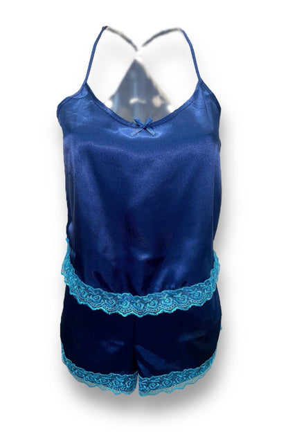 Midnight Blue Satin Nightwear Set