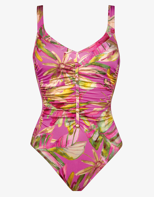 Charmline Pink Heart Moulded Detail Swimsuit - Pink Blush