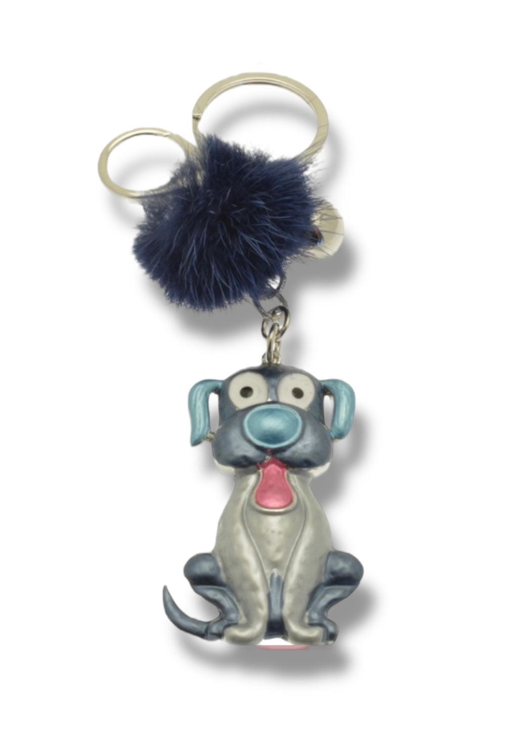 Dog Pom Pom Keyring